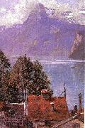 John Douglas Woodward Brunnen, Lake Lucerne China oil painting reproduction